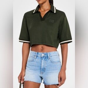 NWT GOLDEN GOOSE Journey Crop Polo Top